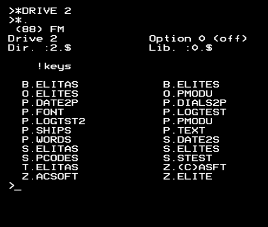 A catalogue of drive 2 of the 6502 Second Processor source disc