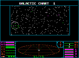 The long-range Chart in Apple II Elite