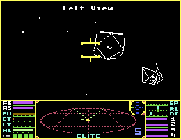 A shuttle in the Commodore 64 version of Elite