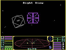 The mining laser crosshairs in Commodore 64 Elite