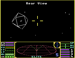 The pulse laser crosshairs in Commodore 64 Elite