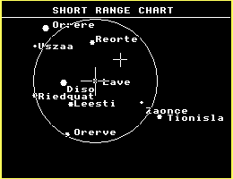 The Short-range Chart in Commodore 64 Elite