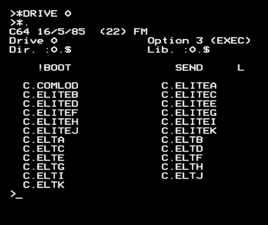 A catalogue of drive 0 of the Commodore 64 source disk