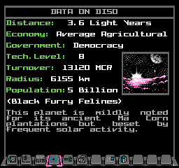 The Data on System view in NES Elite