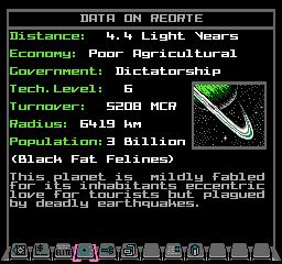 The Data on System view in NES Elite