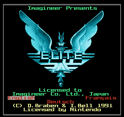 The Start screen in NES Elite