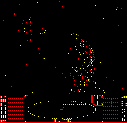 The loading screen from the BBC Master version of Elite