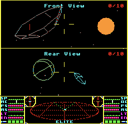 Viper vs Thargoid in two-player Elite